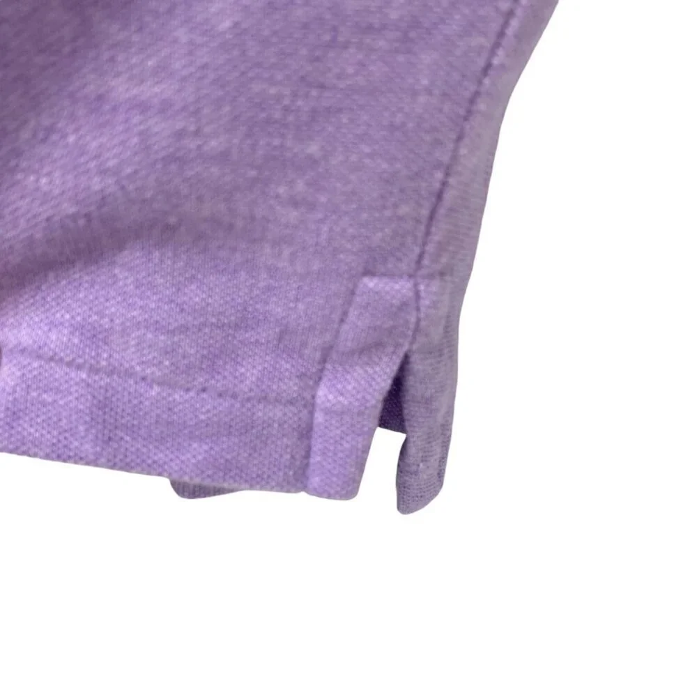 POLO Ralph Lauren Polo Shirt Large Purple Logo Cotton Pique Preppy Mens